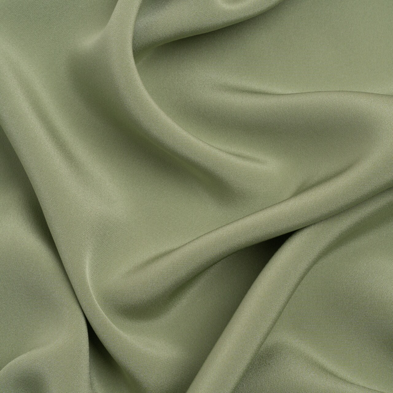 1 Yard Oil Green Silk 4-Ply Crepe 44" Wide Luxurious Solid Silk Fabric